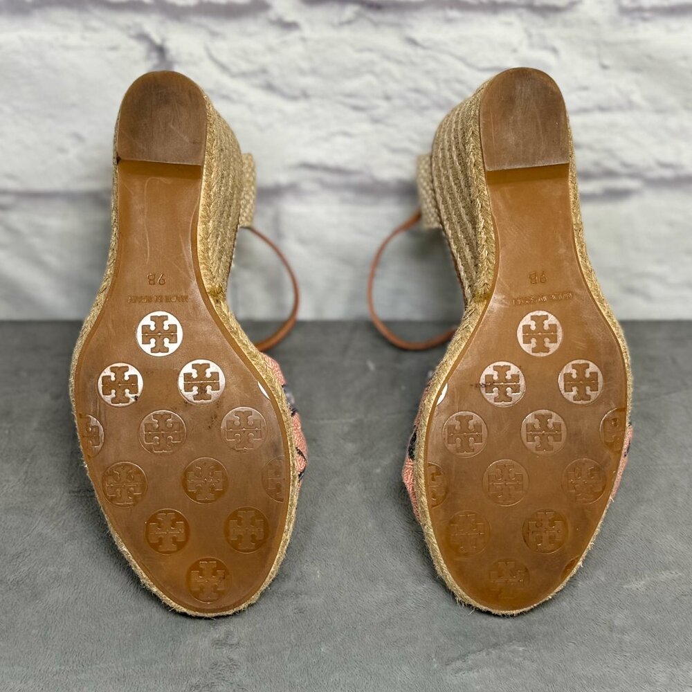 Tory Burch Olea Floral Twist Ankle Strap Espadrille Sandals - Picture 5 of 6